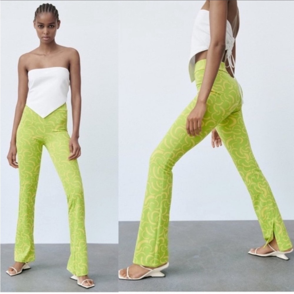 Zara NWT jacquard pull on pants SIZE EXTRA SMALL - Picture 8 of 9